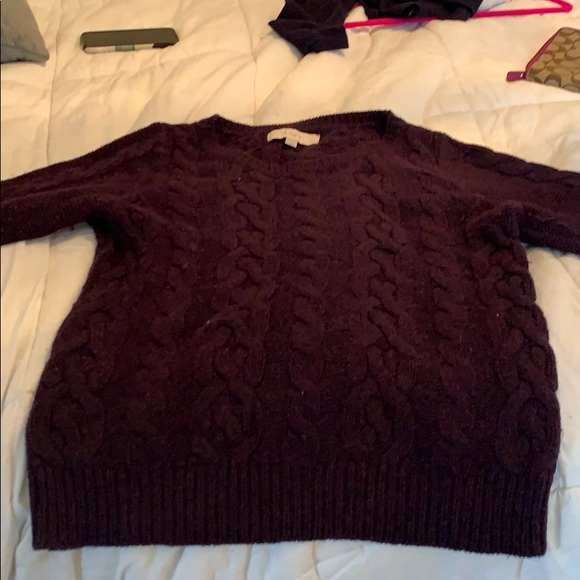 KTL-564 PLUM CABLE KNIT TOP